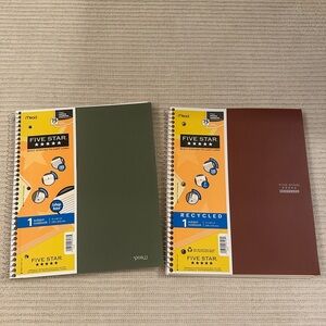 Five Star Notebooks - Olive and Maroon